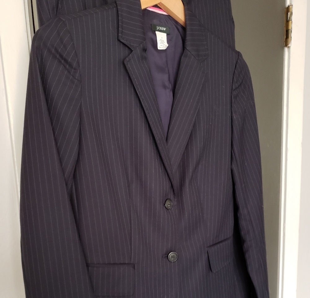 J. Crew navy striped suit size 4